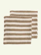 Hydrofiel doek 70x70 | Beige gestreept