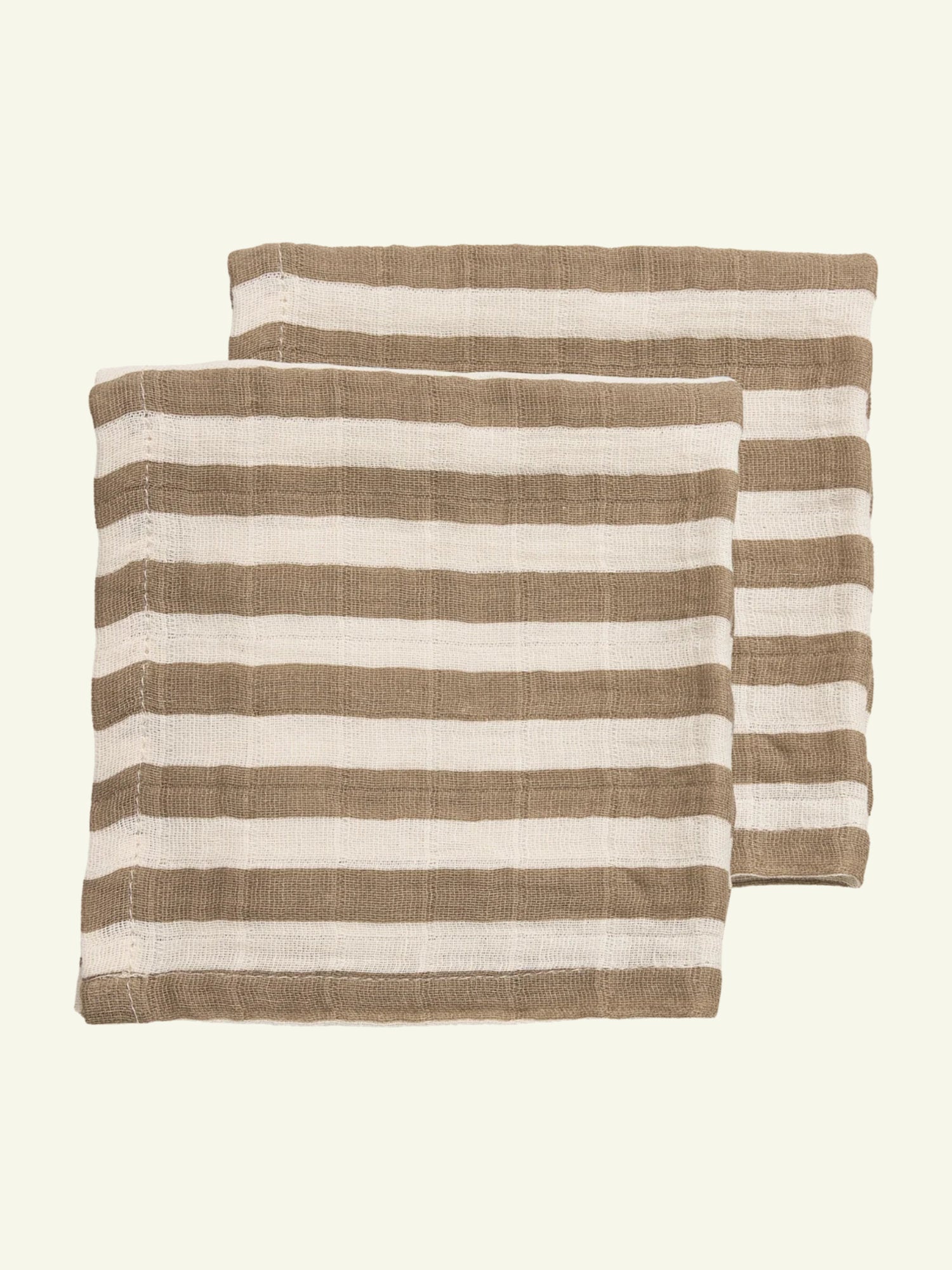 Hydrofiel doek 70x70 | Beige gestreept