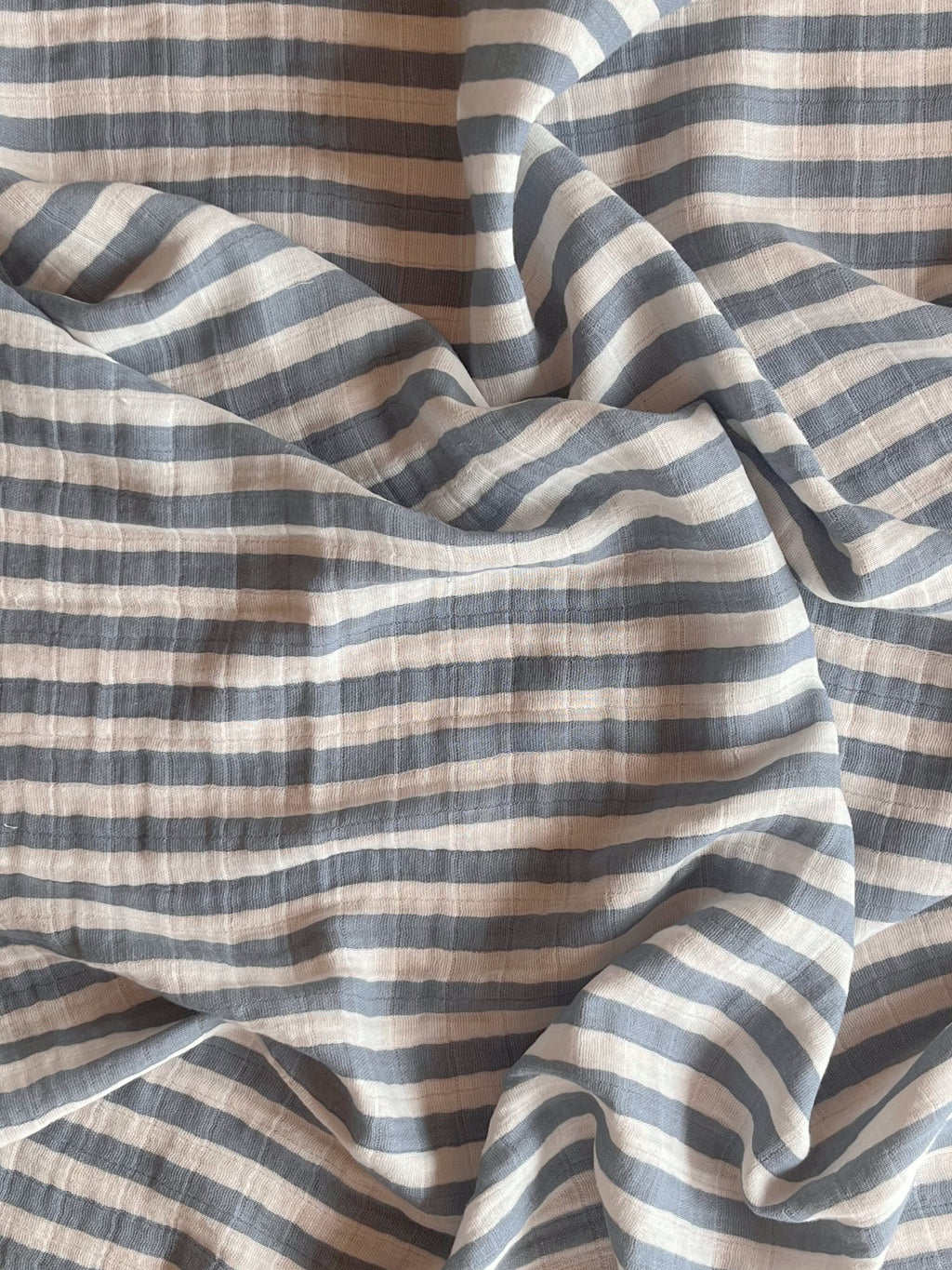 Hydrofiel doek 70x70 | Denimblauw gestreept